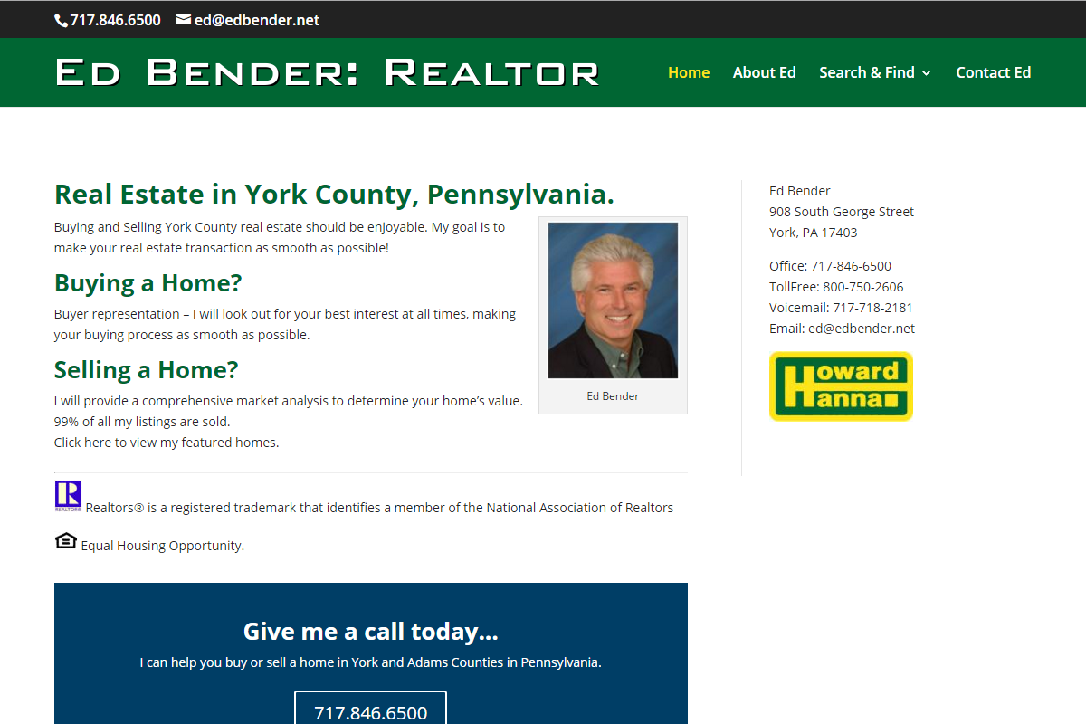 Flash Avenue rebuilds Ed Bender Realtor website to be mobilefriendly
