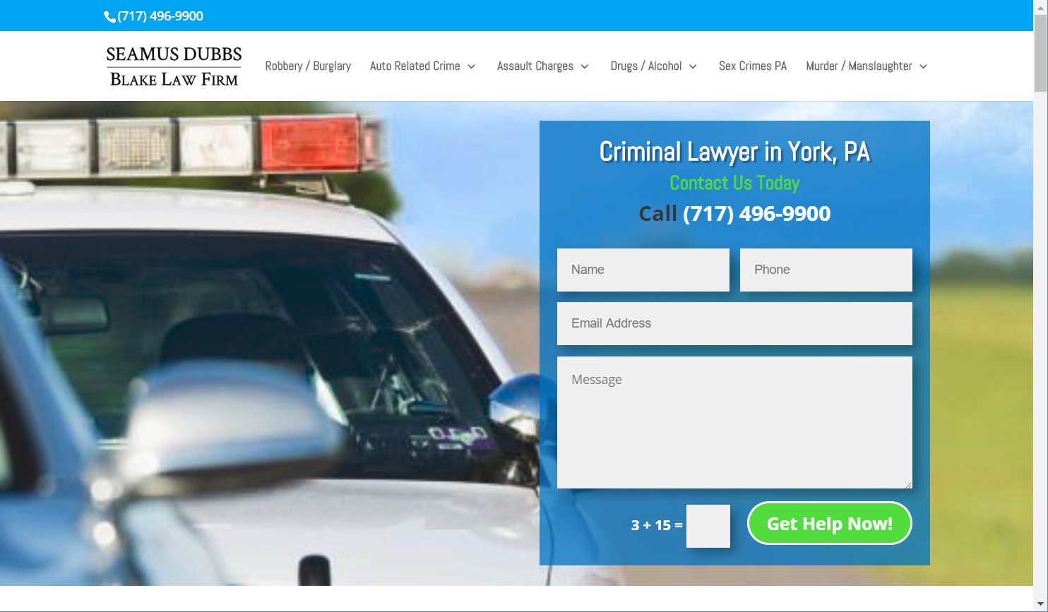 Flash Avenue cleans up hacked website and rebuilds onto secure platform for Seamus Dubbs of Blake Law Firm.