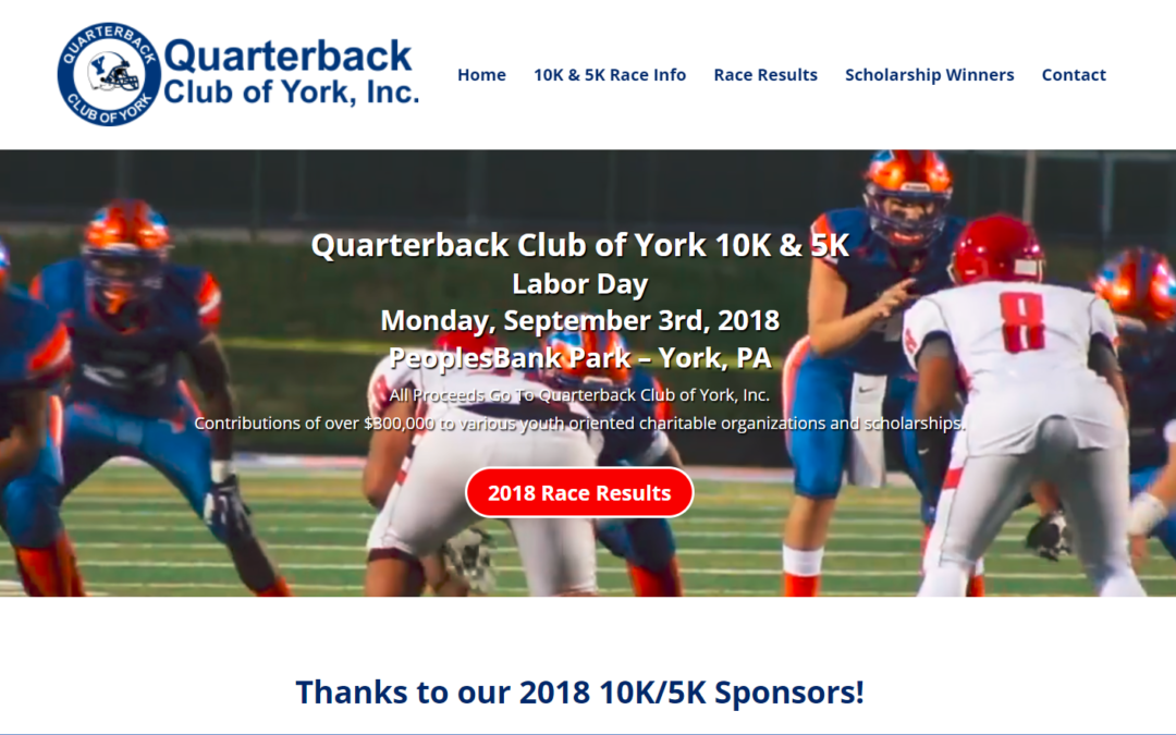 Flash Avenue rebuilds and rebrands Quarterback Club of York website to match the revitalization effort