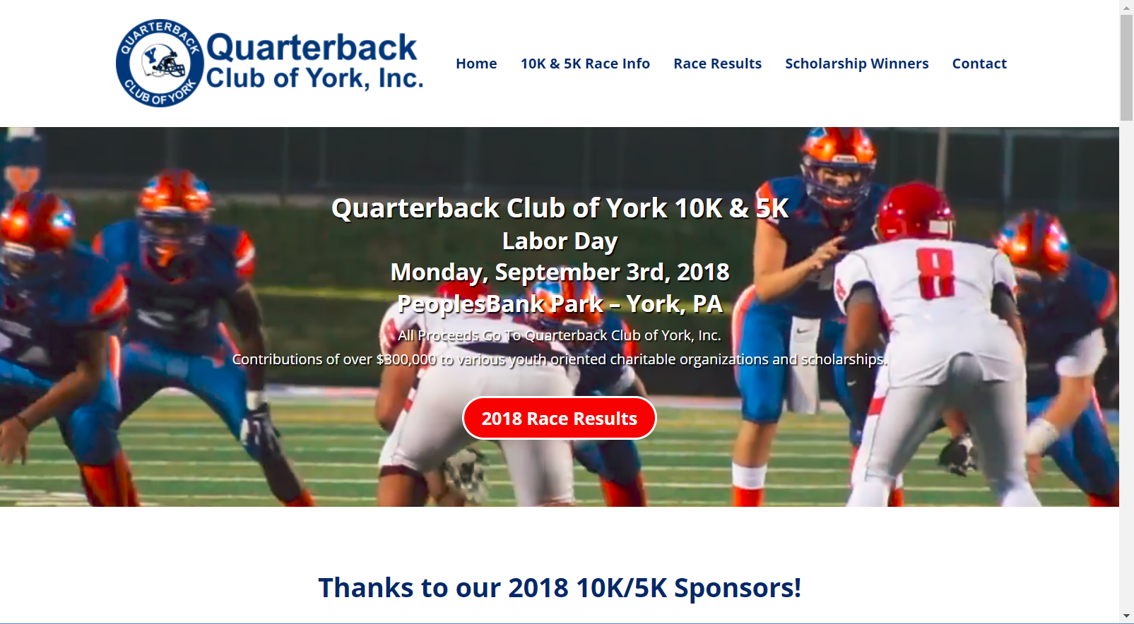Flash Avenue rebuilds and rebrands Quarterback Club of York website to match the revitalization effort
